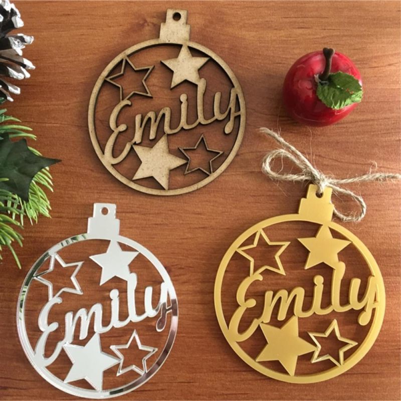 Tree Decorations Personalised Acrylic Name Bauble Ornament Xmas Bauble