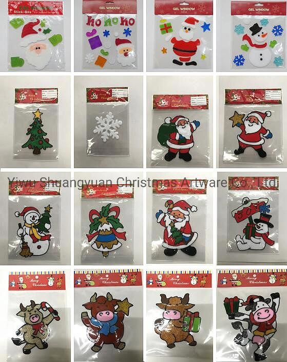 White Plastic Window Sticker Wall Sticker Fridge Sticker Door Sticker for Christmas Decoration