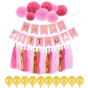 Fish Tail Banner Paper Flower Tassel Balloon Birthday Party Supplies