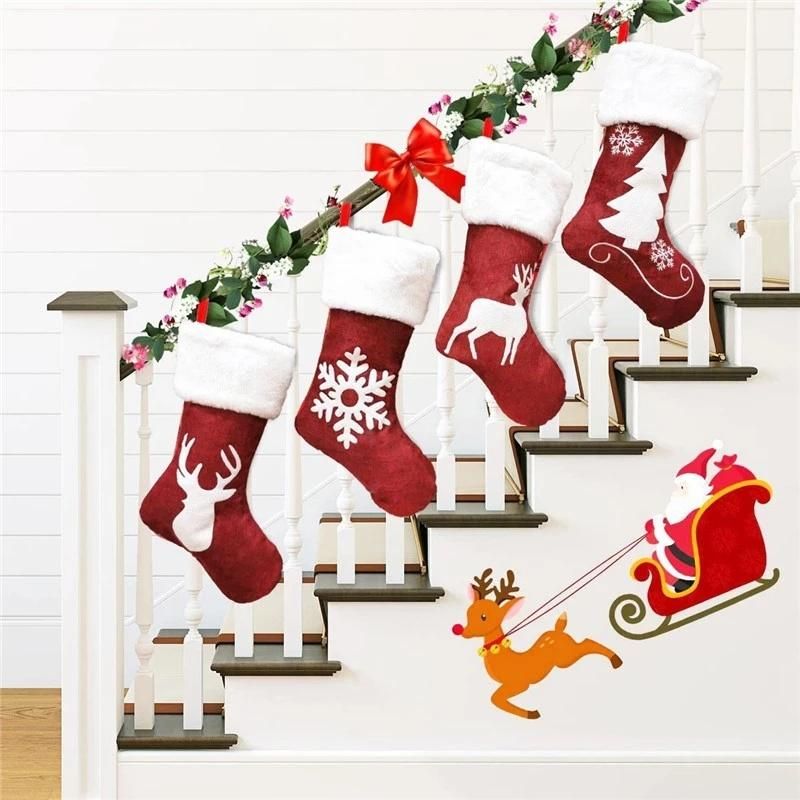 Christmas Socks Gift Candy Bag Decorations for New Year 2022