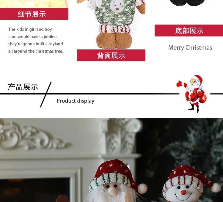 Cross Border New Christmas Decorations Can Be Illuminated Santa Claus Snowman Elk Figure Ornaments Lighting Standing Doll Ornaments