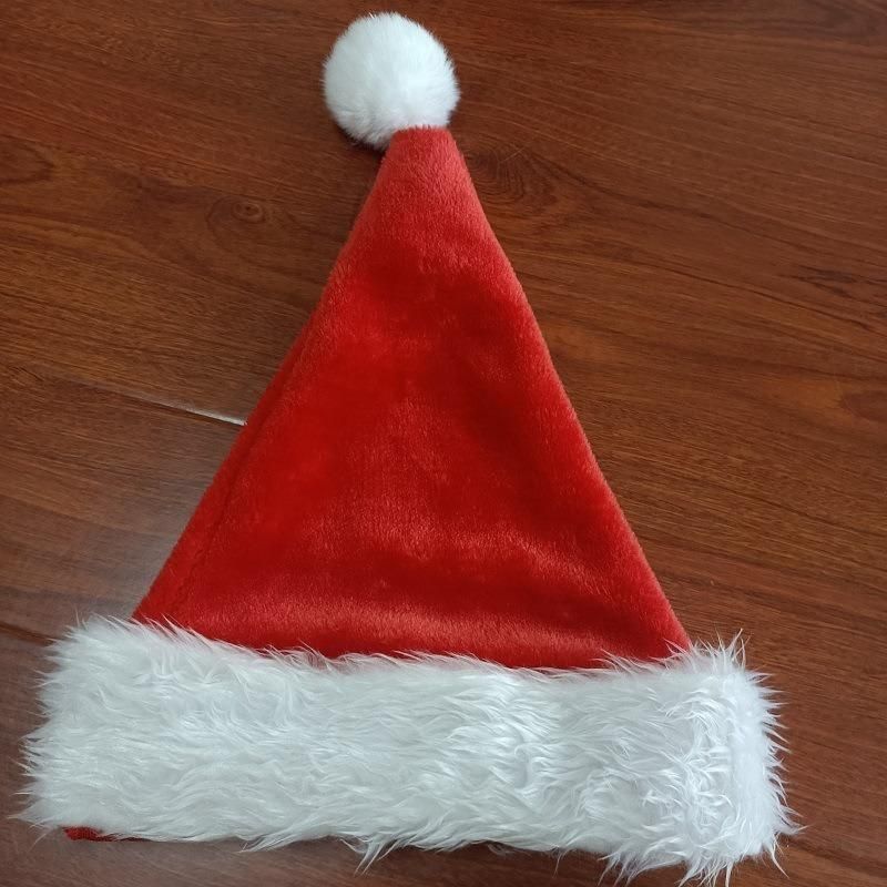 Santa Hat Plush Christmas Decoration Christmas Hats Non Woven Fabric for Kids Red OEM Item Oversized Color Weight Material Type for Men