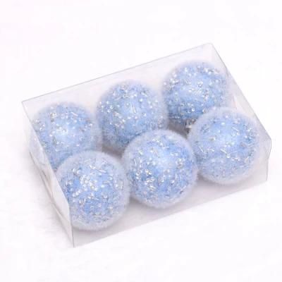 6cm Ice Blue Hand Painted Christmas Ball for Decoration