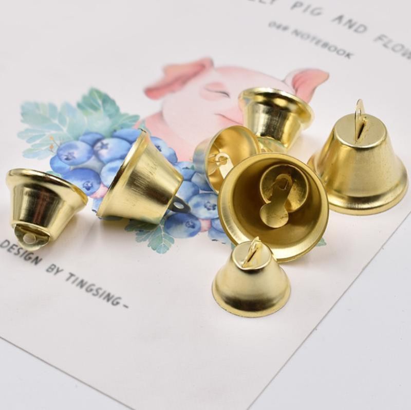 Christmas Decoration Different Size Golden Metal Ring Horn Bells