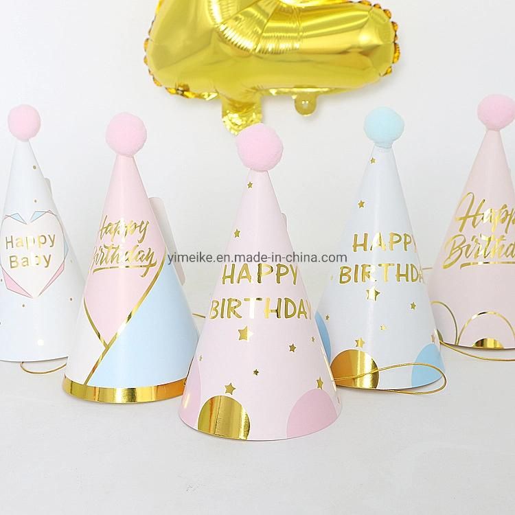 Children′s Birthday Party Celebration Paper Pompon Hats