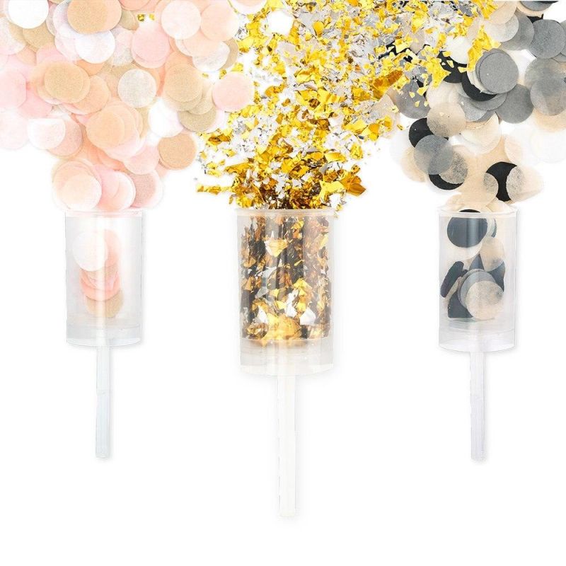 Push Pop Party Confetti Poppers Wedding Happy Birthday Flower Mini Round Confetti