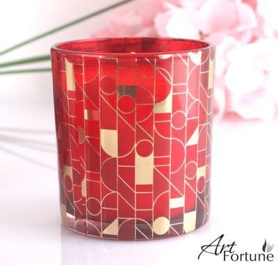 Hot Sale Christmas Fragranced Candle with Color Coating and Gold Stamping Decal for Home Decor