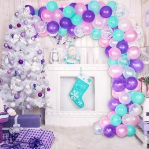 100PCS Balloon Arch Bridge Garland Mermaid Tiffany Blue Balloons