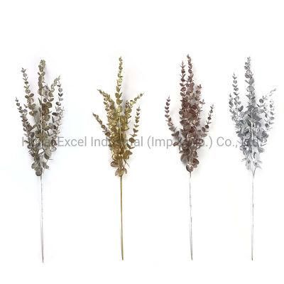 Glitter Floral Eucalyptus Pick Decoration Leaf Pick Eucalyptus Leaves Branches