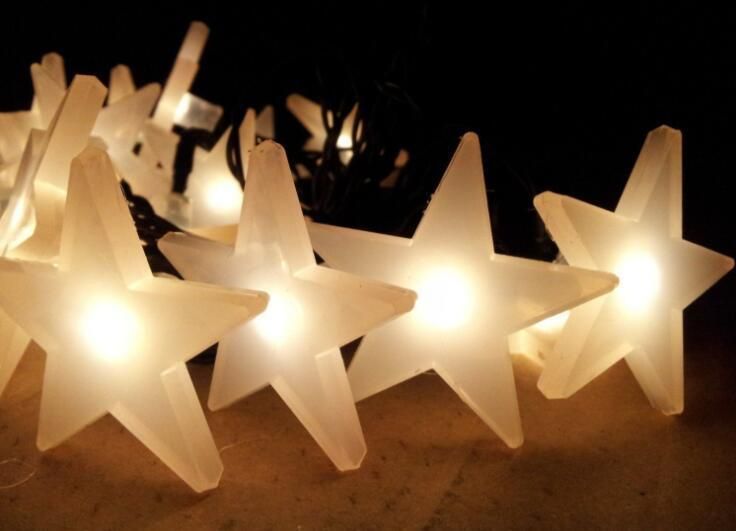 LED Solar White Star Lights String Christmas Garden Holiday Lights