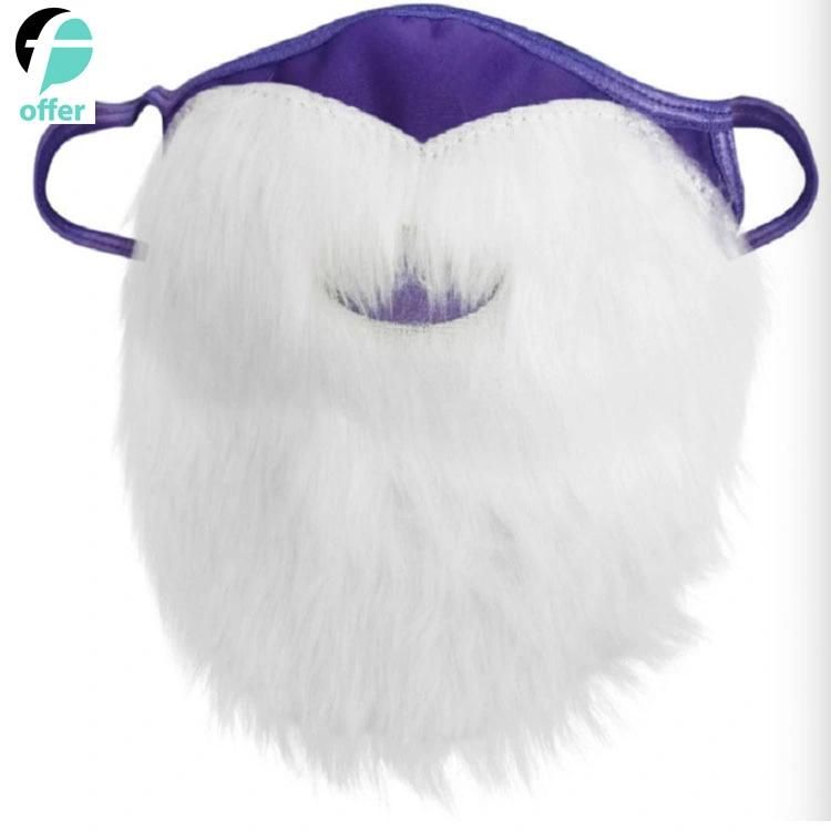 Face Mask & Hat Funny Bearded Holiday Santa Costume for Adults for Christmas