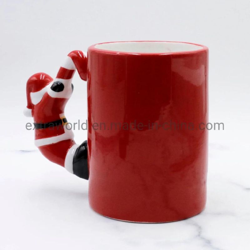 2021 Christmas Ceramic Cookie Coffee Mug with Santa Handle