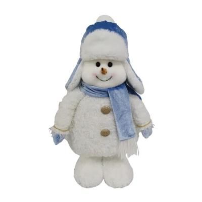 Wholesale Snowman Figurine Decoration Figure Plush Christmas Snowman Doll Christmas Figurines Christmas Decoration