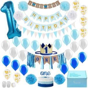 1st Year Old Birthday Set Boy Party Decorations Balloon Banner Decorations