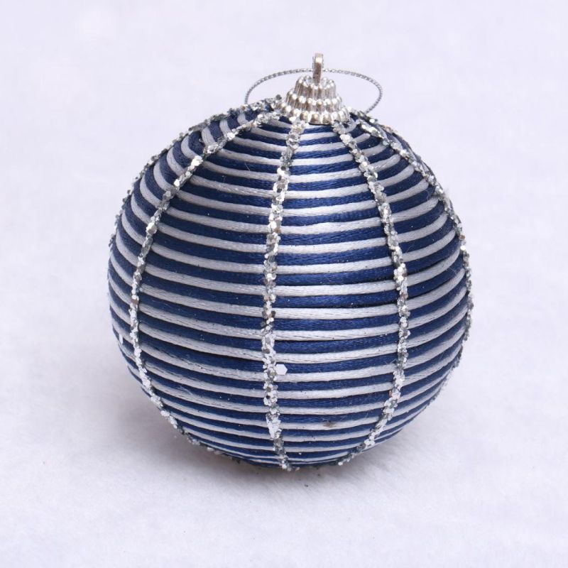 New Arrive 8cm Double Color Rope Wrapped Foam/Polyester Ball with Paillette Painted