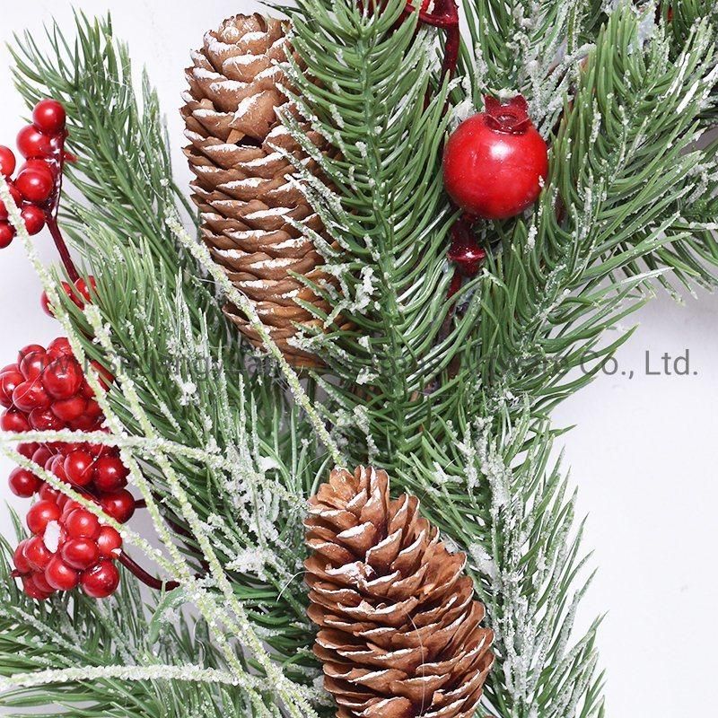 New Design High Quality Christmas PE White Wreath for Holiday Wedding Party Decoration Supplies Hook Ornament Craft Gifts