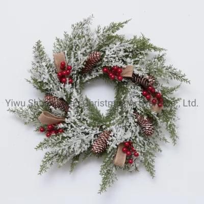 2020 New Design High Quality Christmas PE White Wreath for Holiday Wedding Party Decoration Supplies Hook Ornament Craft Gifts