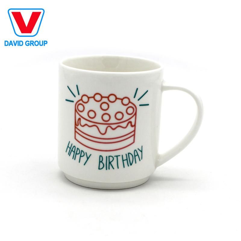 Sublimation Custom Logo Print 11oz Simple White Coffee Cups Ceramic Mug