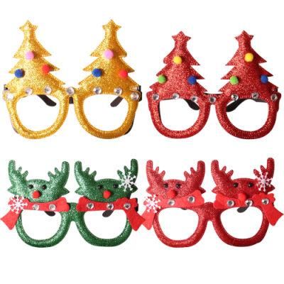 Novelty Christmas Party Gift Decoration Glitter Christmas Plastic Party Glasses for Kids