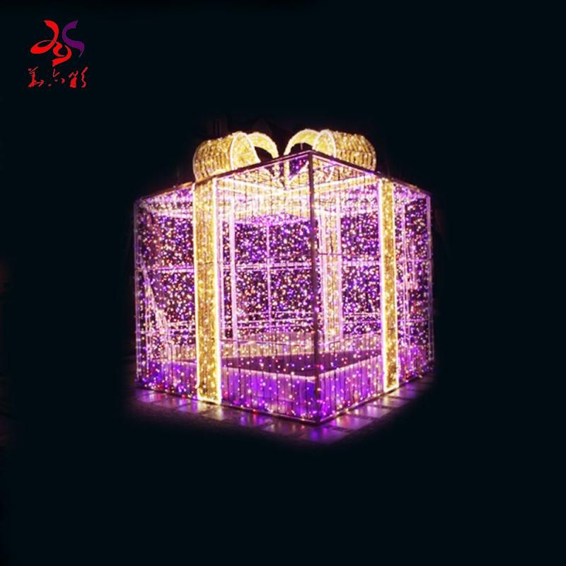 Large Motif LED Christmas Decoration Giant Gift Box Lights