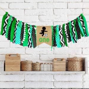 Baby Boys 1st Birthday Party Decoration String Football One Garland