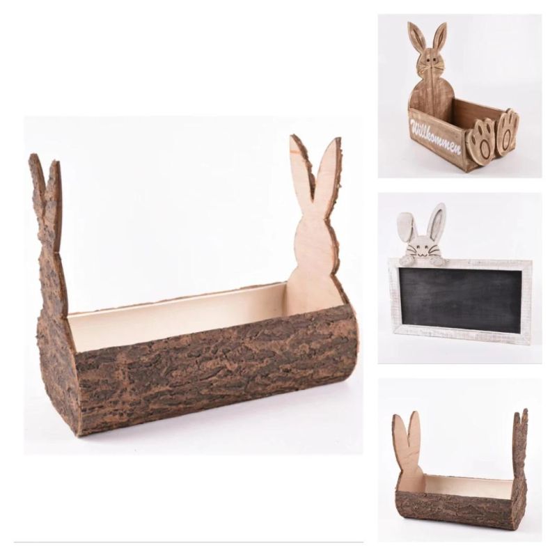 Top Seller Customized Handmade Home Rabbit Decoration Wooden Easter