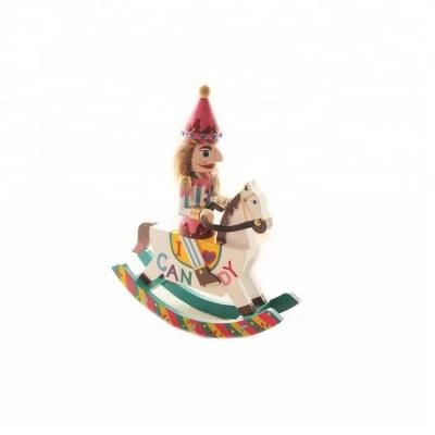 Decorative Wooden Christmas Rocking Horse Nutcrackers Craft