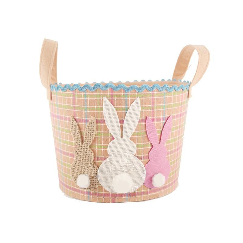 OEM&ODM Factory Direct Selling Easter Bunny Bucket Felt Candy Storage & Home Decor Easter Felt Hand Candy Busket Kids Easter Gift