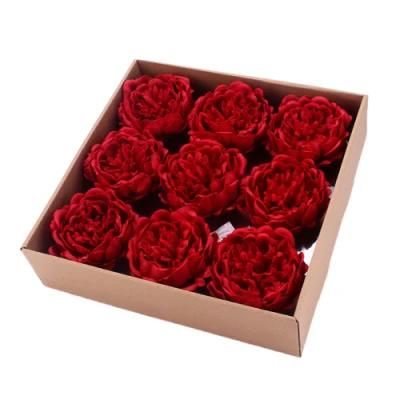 High Quality Artificial Soap Peony Flower Head 9PCS/Box 9cm with Aroma for DIY Mother&prime;s Day Party Wedding Home Decoration