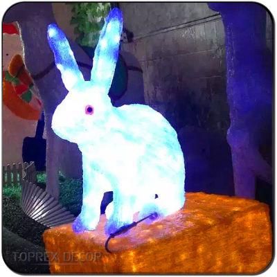 CE China Factory Wholesale Gift Life Size LED Acrylic Rabbit Easter Decoration