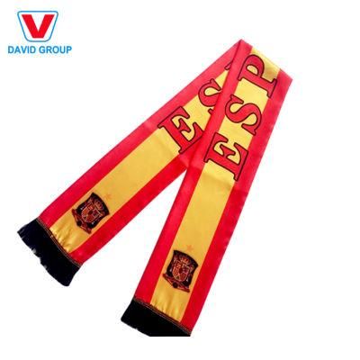 Most Popular Custom Jacquard Logo Acrylic Knitted Football Scarf