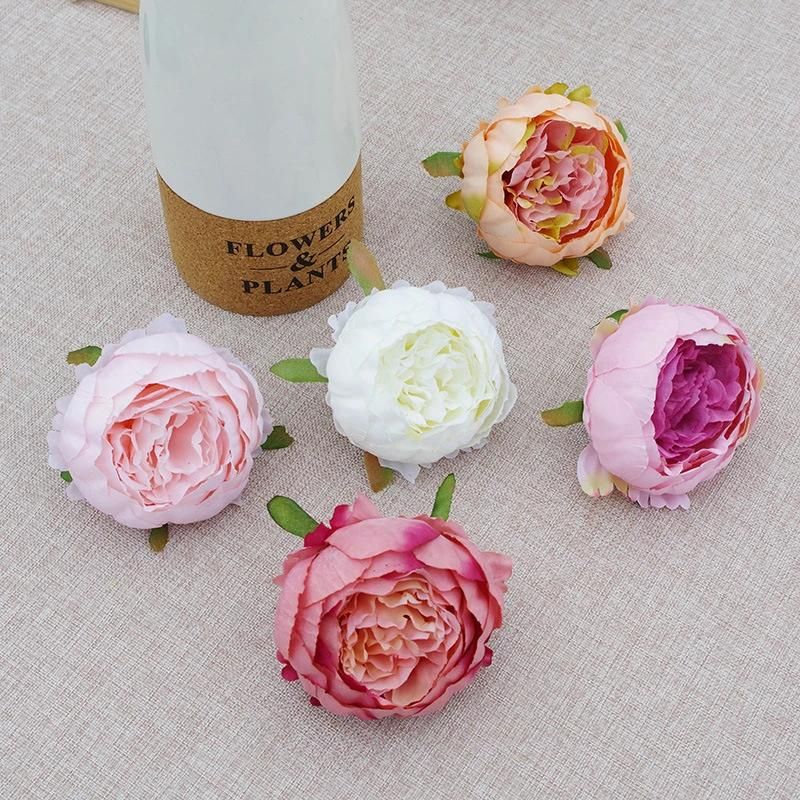 China Flower Factory Wholesale High Quality Silk Peony Flowers 9 Cm DIY Decorative Silk Flower Heads