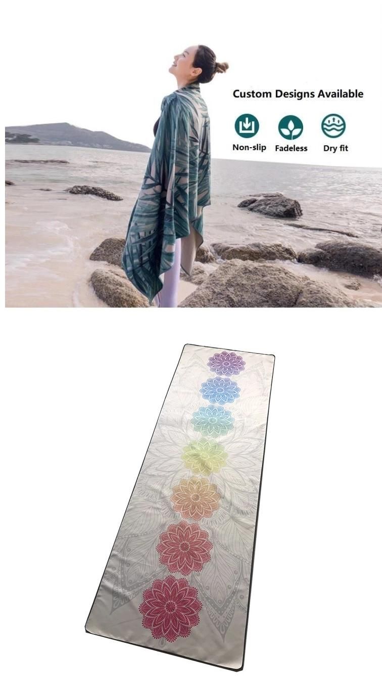 Wholesale Hot Yoga Mat Towel Non-Slip Private Label Microfiber Yoga Mat Towel