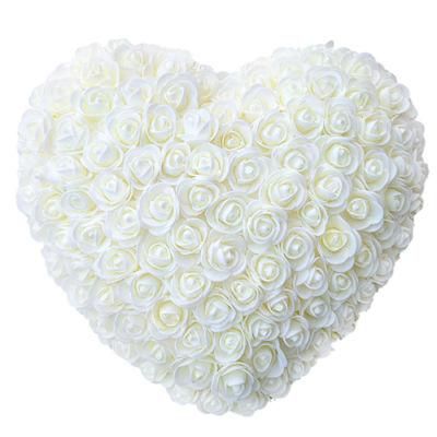 New Design Luxury Valentine Day&prime;s Gift Heart Shaped Red Artificial Foam Roses Flower with Transparent Gift Box