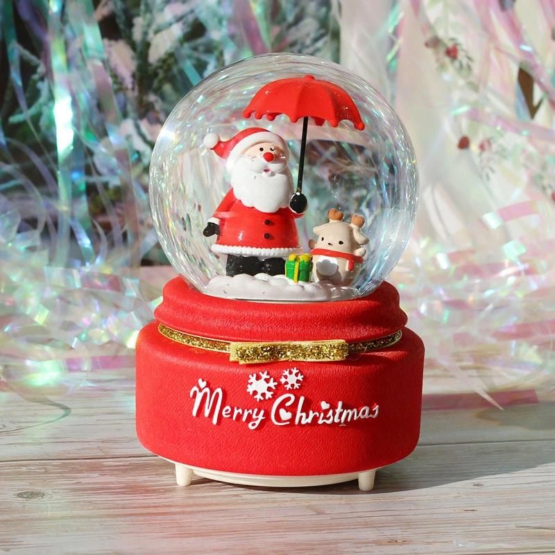 Popular Christmas Crystal Ball Music Box for Promotion