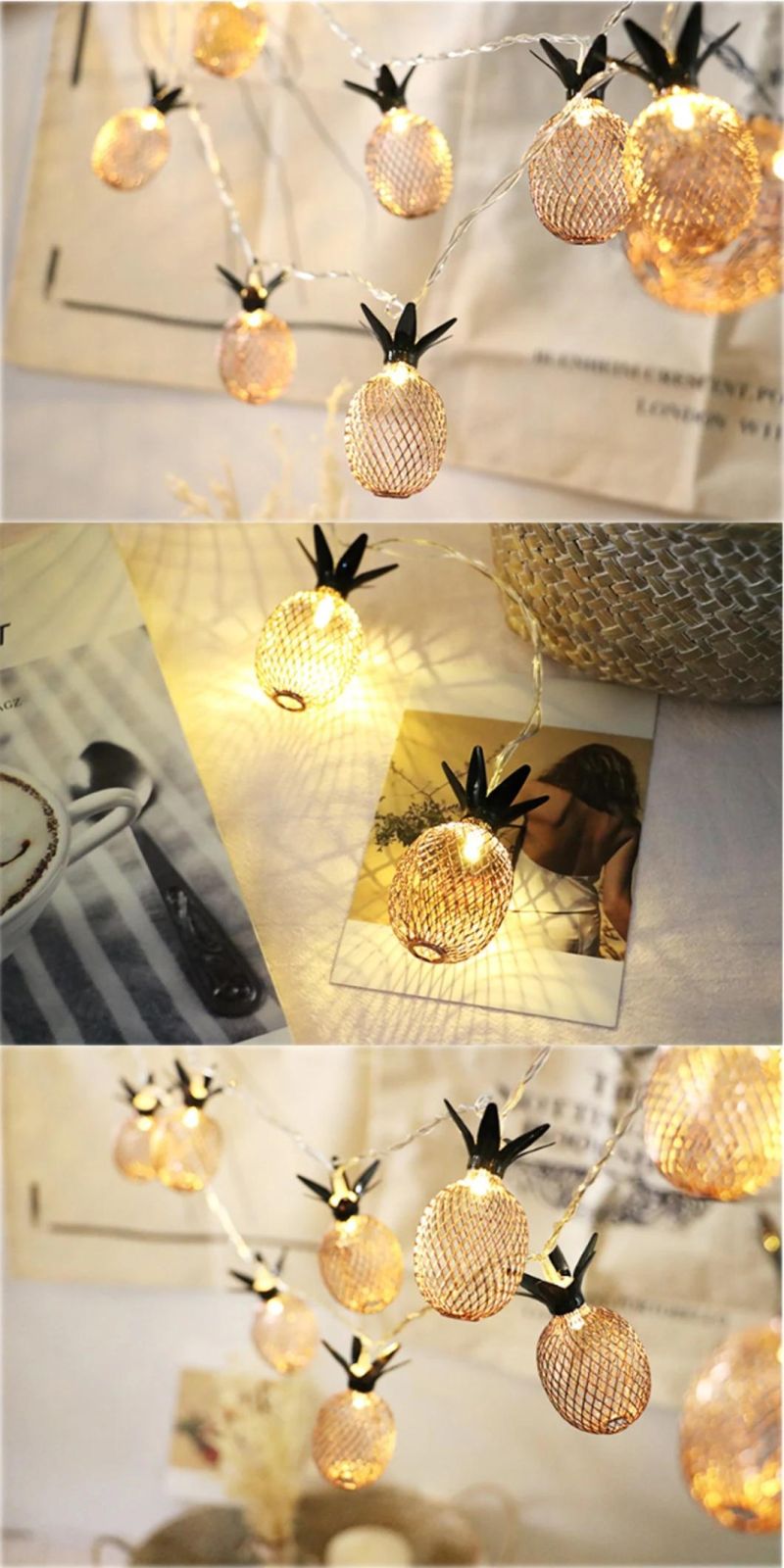 LED Pineapple String Lights Fairy Lamp for Party Decoration
