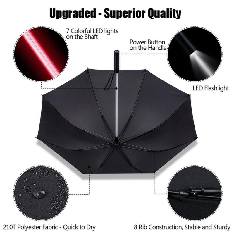 Lightsaber Umbrella LED Light up Golf Umbrellas with Color Changing