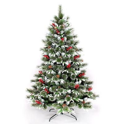 Yh1904 Big Pine Needle White Snow Flock Tips Artificial Christmas Tree Christmas Decoration