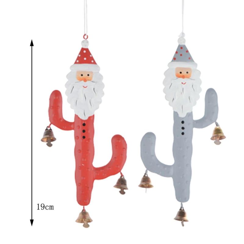 Factory Wholesale Home Decorations Metal Christmas Hanging Santa Figurine Ornaments