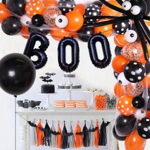 Halloween Spider Web Balloon Chain Boo Spider Eye Balloon Wreath Arch