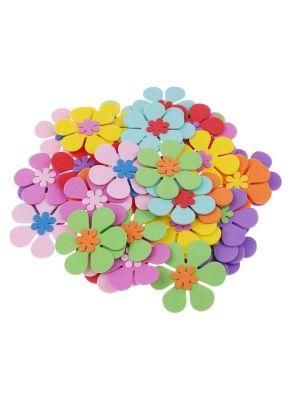 Promotion Sales Cheap 60PCS Glitter Flower EVA Foam Paper Sticker for Easter Day