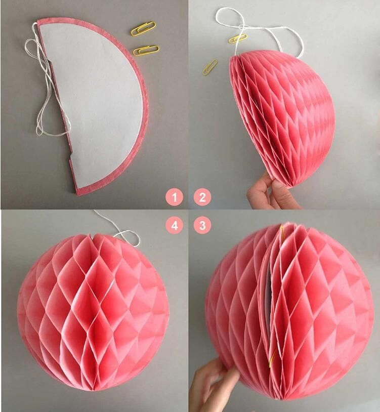 Wholesale Handmade Tissue Paper Honeycomb Balls Assorted Colors Tissue Paper Flower Ball