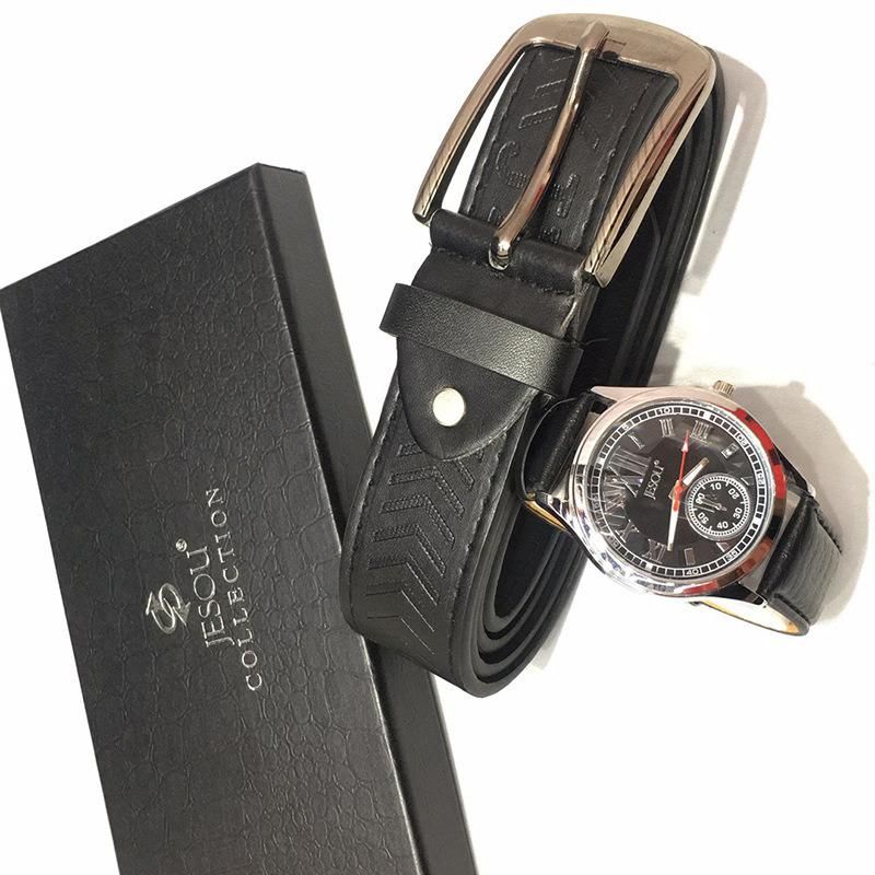 Promotional Business Father′s Day Gift Set with Watch and Belt