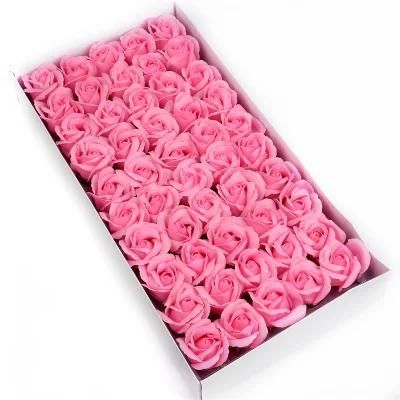 Hot Saling 50PCS/Box 3 Layer Soap Roses Handmade Artificial Flower Head Festival Decorative Flowers