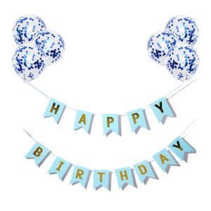Happy Birthday Banner Sequin Balloon Party Decorations Kids Baby Supplies