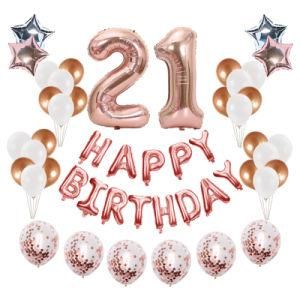 Digital Aluminum Balloon Birthday Balloon 21th Birthday Party Aluminum Balloon