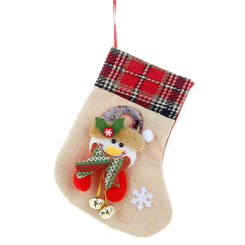 Christmas Stockings Christmas Silverware Holders Card Candy Stockings Bag 3D Santa Snowman Elk Christmas Tree Stockings Little Christmas Stockings
