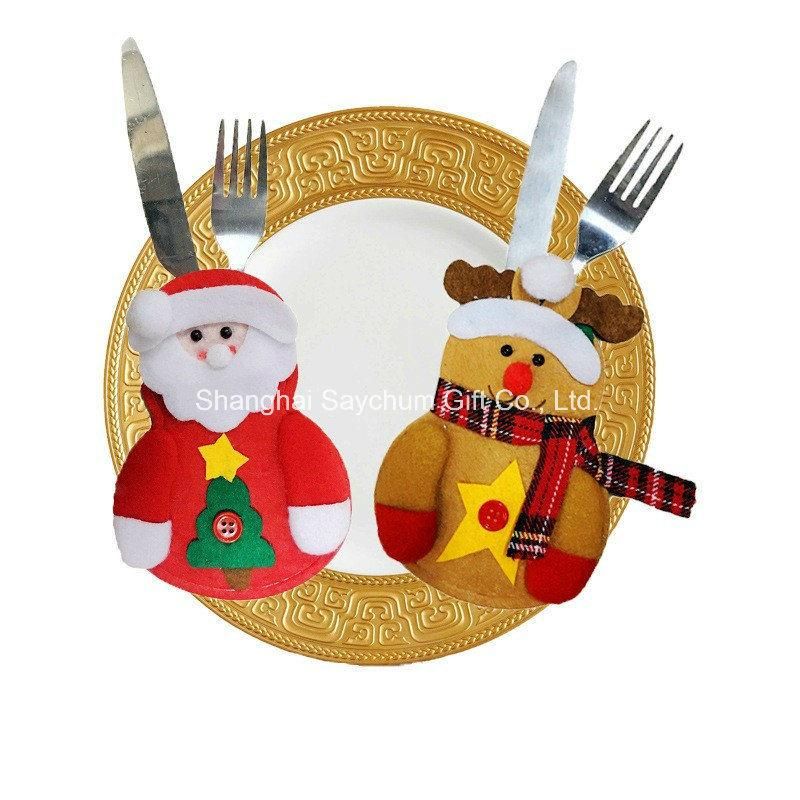 Christmas Decoration knives Folks Bag Snowman Dinner Decor Home Decoration