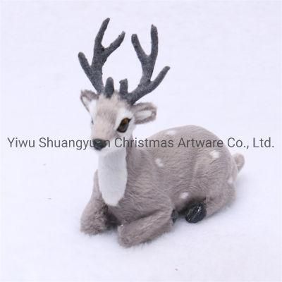 Simulation Deer Christmas Decorations White-Tailed Reindeer Simulated Toy Xmas Elk Display Window New Year Kids Gift