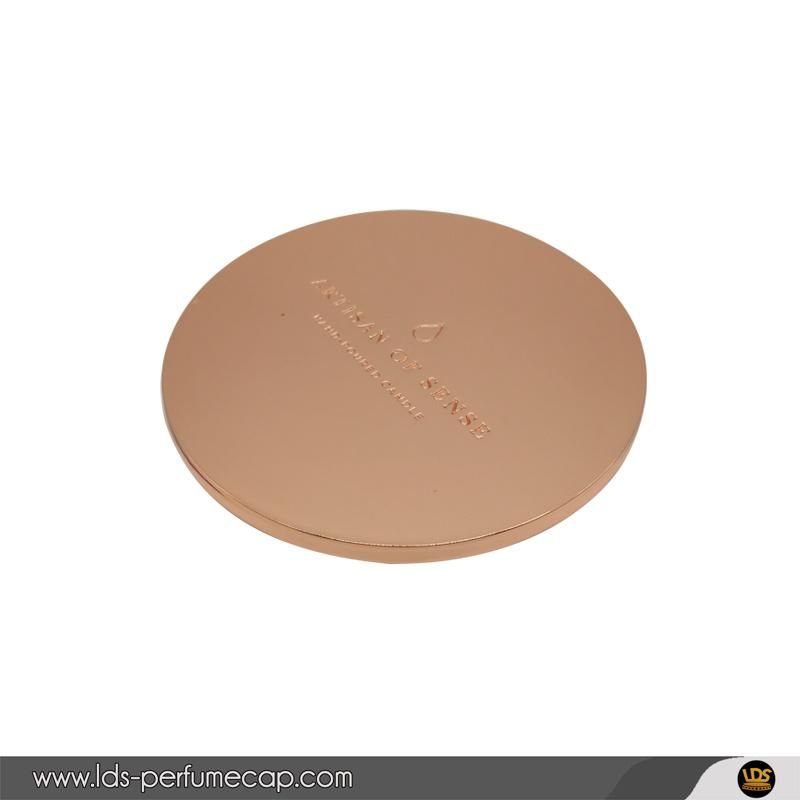 Wholesale Luxury Custom Color Zinc Alloy Shiny Rose Gold Scented Candle Lid